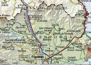 Carte autour de Figueras