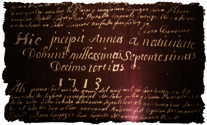 Registre etat civil de 1713