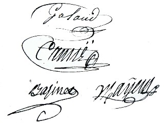 Signatures Galau Cantié Corcinos Mayens